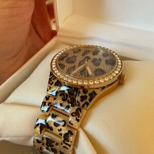 Guess Gold and Black Leopard Women's Watch